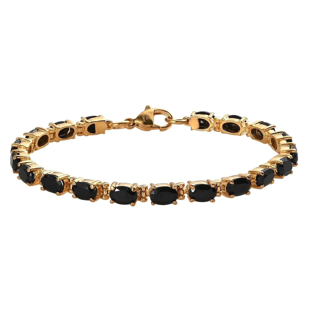 Black for 6.5" Bracelet dimension Steel Jewelry LC Stainless 8.49 Ct Birthday Plated Gifts Spinel Women Yellow Gold Shop Ion Oval