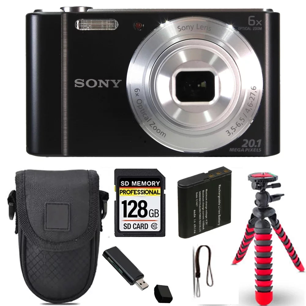 Camera+ Digital DSC-W810 Kit Cyber-shot Case Tripod 128GB Spider - +