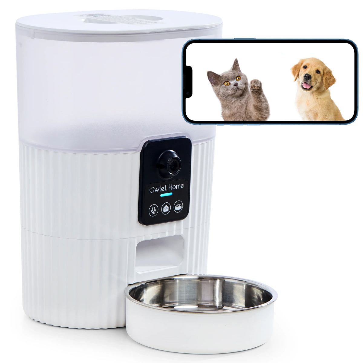 Vision, Auto Feeder & No with Pet Night with Owlet Alert, Cats Smart (3.5L), Automatic Home Fee 2-Way Monthly Camera Alexa Assistant, Video, Motion HD Dogs 1080P WiFi, Audio, Live for & Works
