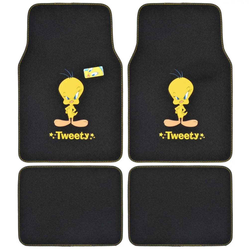 Car Set Car Holiday Accessories BDK Looney Auto Tweety Mats Covers Tunes with - Bird Full Seat Set Gift Floor