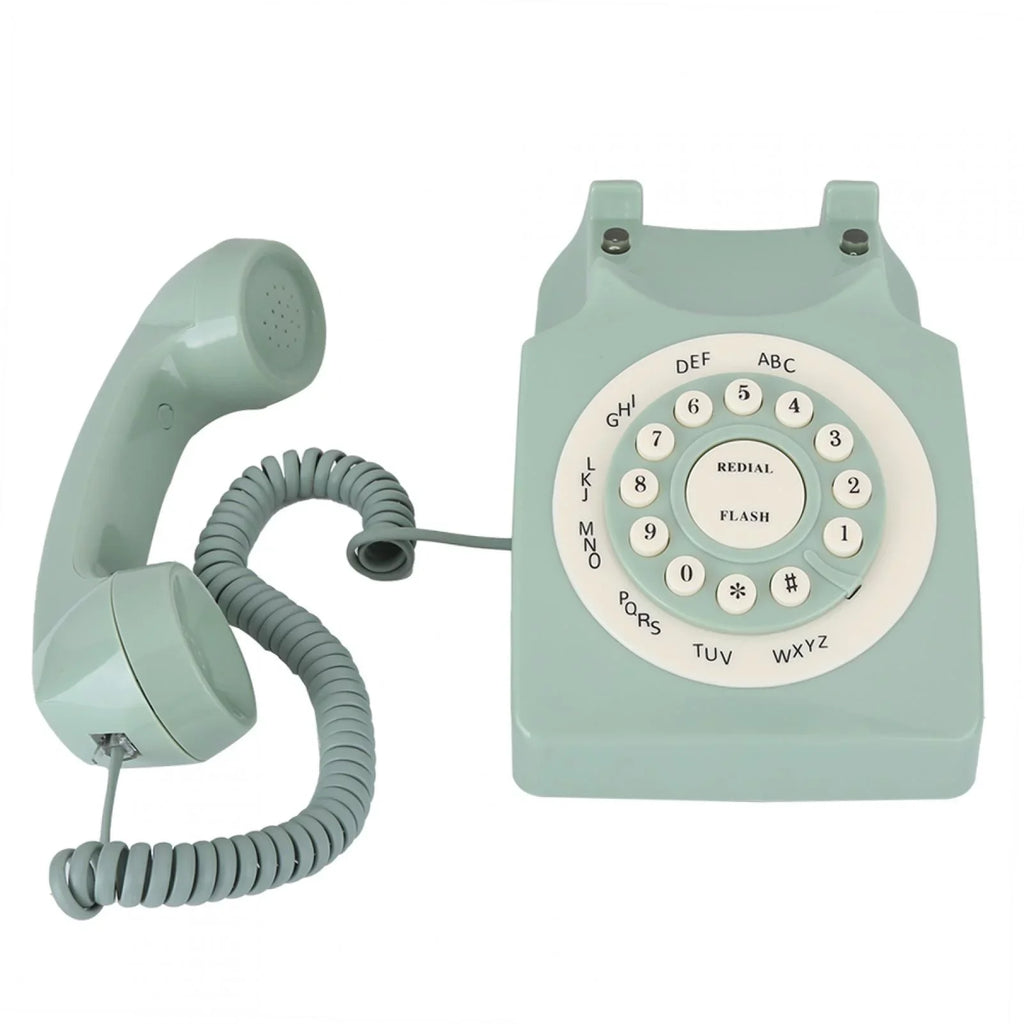 Telephone - Antique Telephone Aigend European Definition Green Large Button Landline High Vintag Call Clear