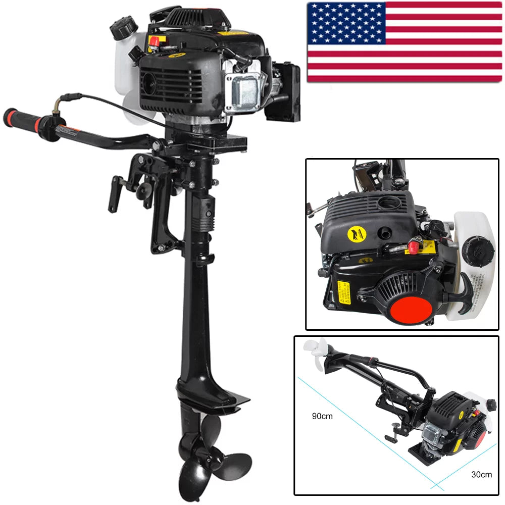 System With Cooling Outboard Engine Motor Stroke Boat Air 55CC 3.6 4 HP