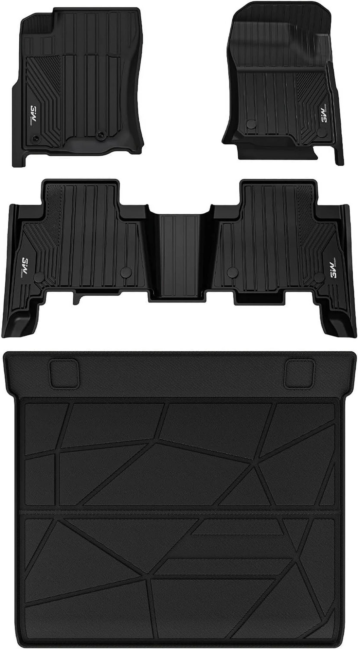 Custom 2nd Set 3W 4Runner Mats and Seat Floor Floor Trunk Row Mats Fit & GX460 Car GX460) Fit Liners Liner 2013-2024/Lexus 1st Full For Black for Cargo Mat 5 & & 4Runner 2014-2022
