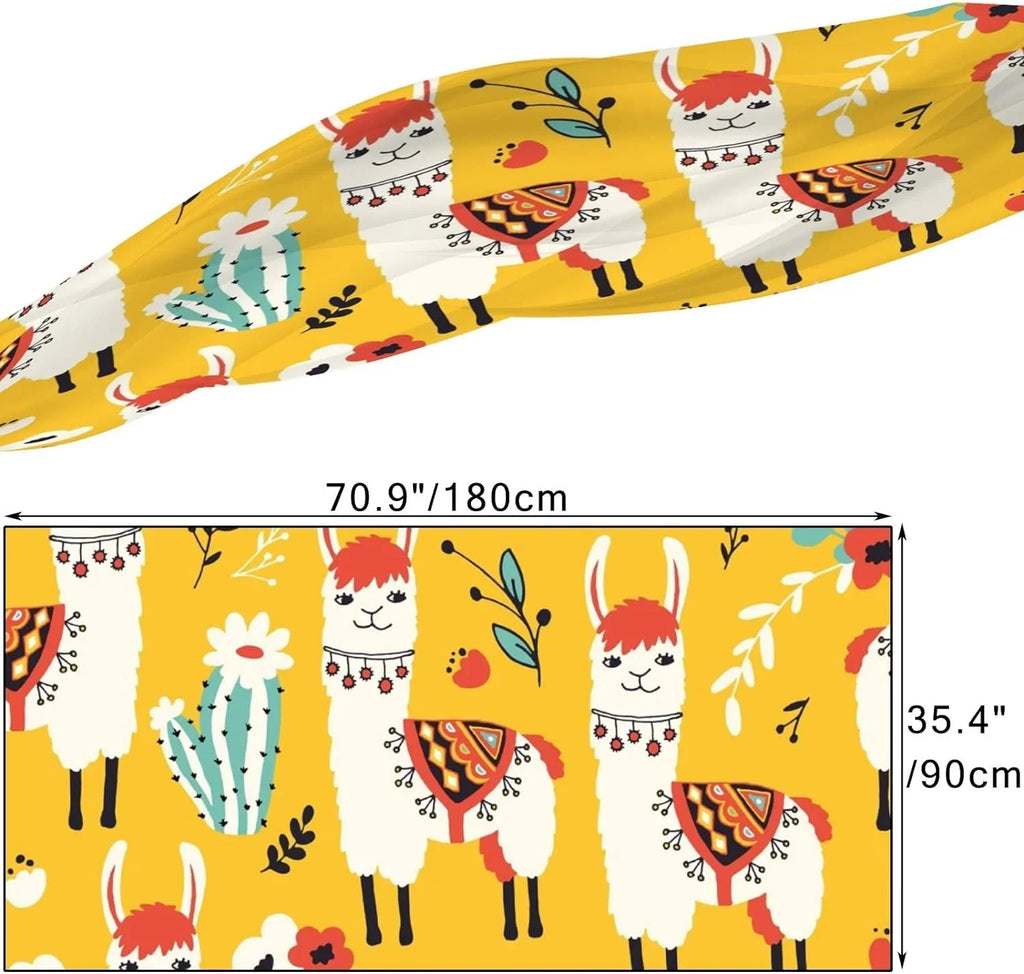 Women Cacti Llamas Shawl Hyjoy Neck And Scarves Long Flowers Wrap Scarf for Lovely Girls Silk Lightweight