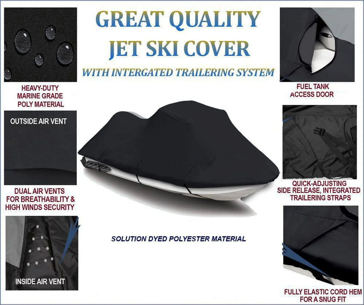 PWC Compatible 600D for SL 1-2 BLACK 780 1996 SKI Seater Cover JET Polaris 1997