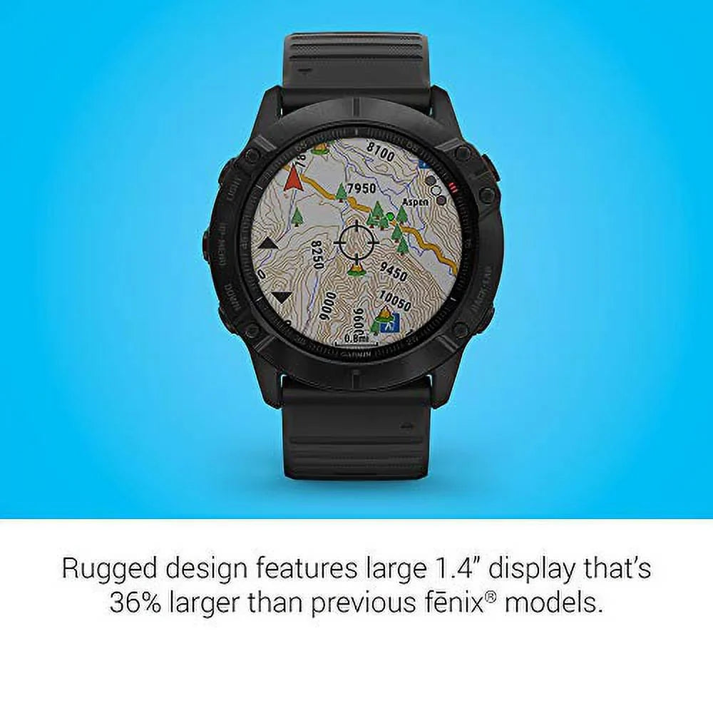 6X and Mapping, Guidance Pro, Grade-Adjusted Ox GPS Music, Pace Garmin Premium Pulse 010-02157-00 Multisport Features Fenix Black Sensors, Watch,