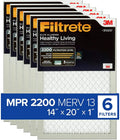 6-Pack 19.81 Furnace Air 2200, dimensions Elite (exact MPR Healthy x x 14x20x1, Allergen, AC Filtrete 13.81 Living Filter, 0.78)