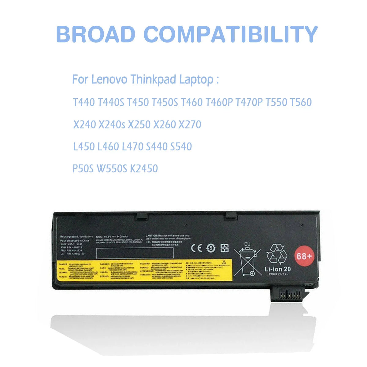 T440S 0C52862 Battery K2450 45N1128 T460 Lenovo X240s S540 T460P For T440 S440 T470P L470 P50S T450 X240 0C52861 Thinkpad T450S T550 X260 X270 X250 Laptop 68+ Notebook L450 W550S T560 L460 48Wh