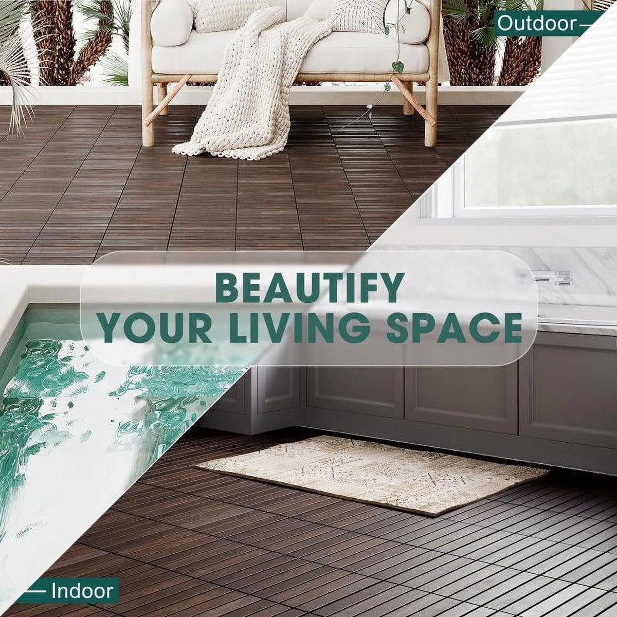 Slats, Brown Dark Decking Tiles 6 Idzo -