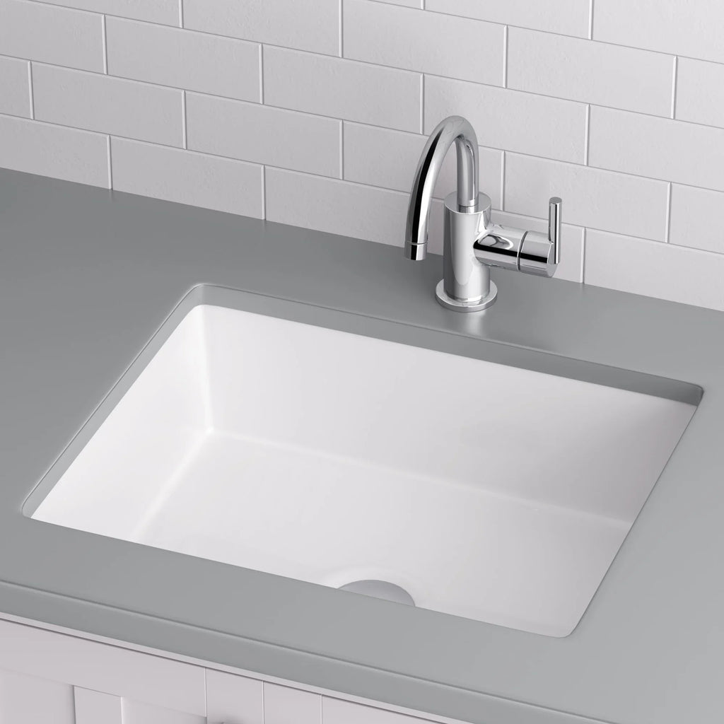 17 x Miseno in. Sink Rear Rectangular Overflow, with Undermount White 13 Bathroom