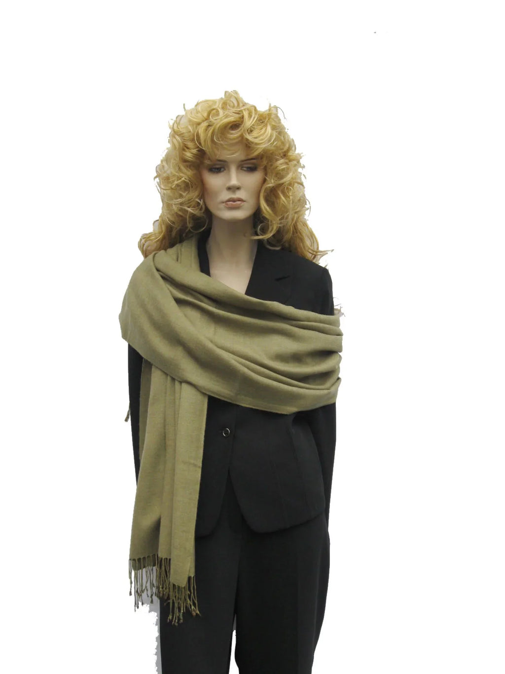 Scarf/Wool/Silk (Olive Shawl/Shawls/Scarf/Scarves/Wrap/Stole/Muffler/Cape/Ruana/Blanket/Throw/Pashmina Regular Shawl/Cashmere Shawl) Green